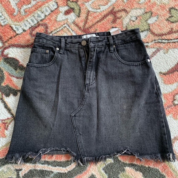 Minkpink black denim skirt
